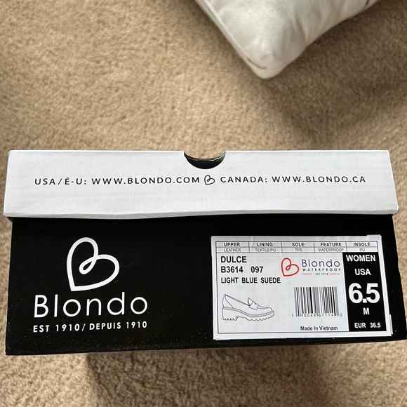 Blonde Dulce light blue suede loafer; never worn; original box - Picture 5 of 5